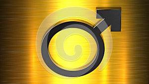 3D illustration of a gender symbol denoting a male body