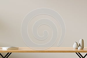 3d illustration of a generic wooden desk as a background or mock-up.