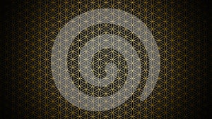 3D Illustration - genesis pattern - the flower of life gold black