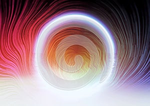 3d illustration of geometric and abstract light tunnel