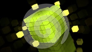 3d illustration of glowy cube
