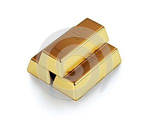 3d illustration of a gold bars.