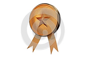 3D Illustration,Gold metal star icon isolated