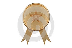 3D Illustration,Gold metal star icon isolated ICON