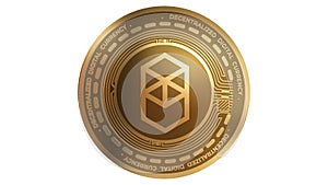 3d Illustration Golden Fantom FTM Cryptocurrency Coin Symbol