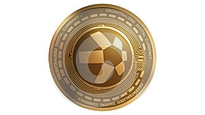 3d Illustration Golden Quant QNT Cryptocurrency Coin Symbol