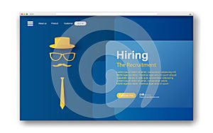 3D illustration of Hiring and recruitment business concept.Creative interface web design Paper art and craft with minimalist style