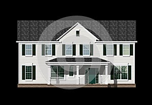 3D Illustration of a house elevation
