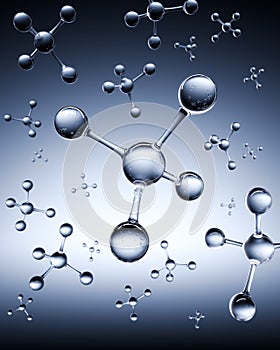 3D illustration of Hydrogen H2