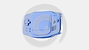 3D illustration icon of a blue clay game emulator flat design style