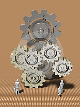 3D illustration of industrial gear