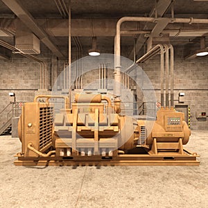 3d-illustration of a industry power generator machine