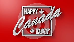 3D illustration of the inscription Canada Day in the colors of the national flag