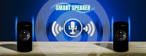 3D illustration Intelligent Speaker of Future,recording, learning,memorizing and commanding owner,Artificial Intelligence