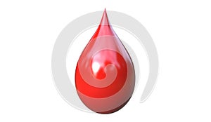 3d illustration of isolated dripping red blood drop concept