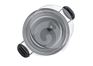 3D Illustration of isolated empty stew pot on a white background