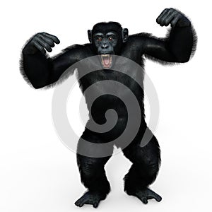 3d-illustration of an isolated fantasy chimpanzee