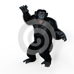 3d-illustration of an isolated fantasy chimpanzee