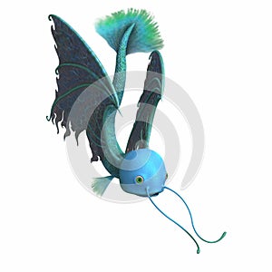 3d-illustration of an isolated fantasy firebird creature
