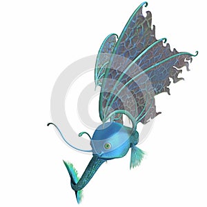 3d-illustration of an isolated fantasy firebird creature