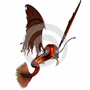 3d-illustration of an isolated fantasy firebird creature