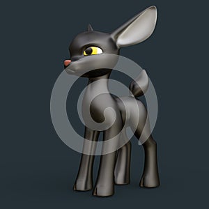 3D-Illustration of an Isolated Funny Cartoon Deer