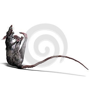 3d-illustration of an isolated giant monster rat creature