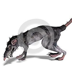 3d-illustration of an isolated giant monster rat creature