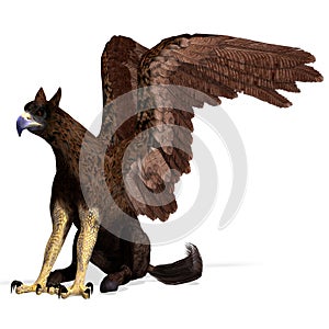 3d-illustration of an isolated griffin fantasy creature