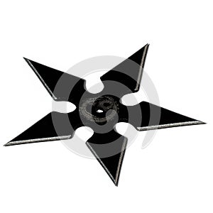 3D-Illustration of an Isolated shuriken weapon