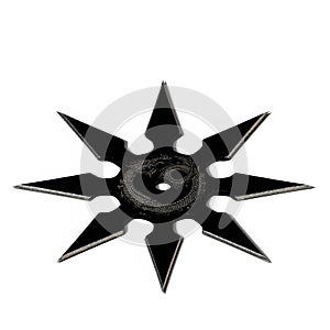 3D-Illustration of an Isolated shuriken weapon