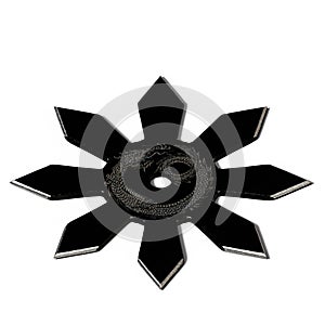 3D-Illustration of an Isolated shuriken weapon