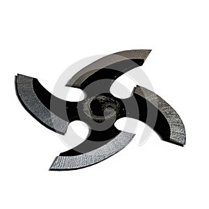 3D-Illustration of an Isolated shuriken weapon