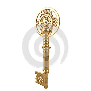 3d illustration key fantasy in the style of steampunk on an isolated white background