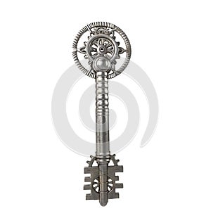 3d illustration key fantasy in the style of steampunk on an isolated white background