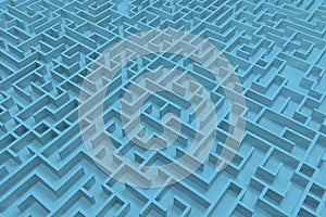 3d illustration labyrinth , complex problem solving concept