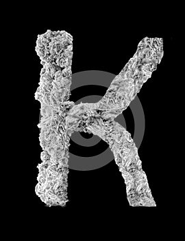 3D illustration letter K - made of Spider Web