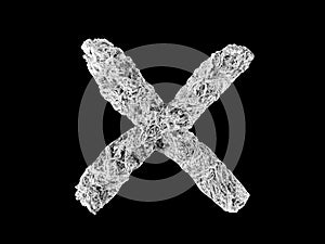 3D illustration letter X - made of Spider Web