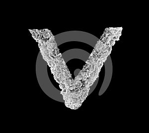 3D illustration letter V - made of Spider Web