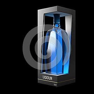 3d Illustration of Liquor Bottle Design and Packaging