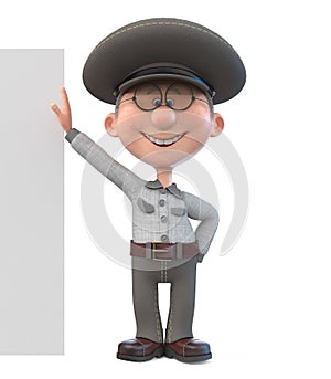 3d illustration of a little boy in a cap smiling