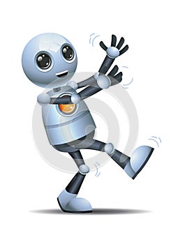 3d illustration of little robot dance fun move