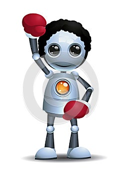 3d illustration of little robot legendary boxer extraordinary character