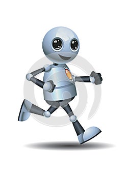 3d illustration of  little robot runner in relax mood