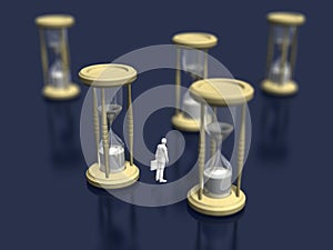 3D illustration of look at the hourglass