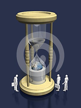 3D illustration of look at the hourglass