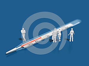 3D illustration of look at the thermometer