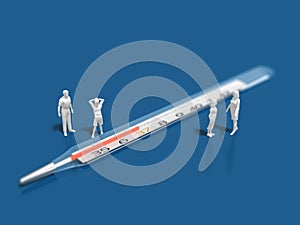 3D illustration of look at the thermometer