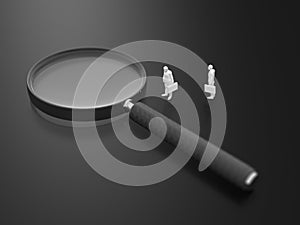 3D illustration of magnifying glass