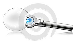 3D Illustration of a Magnifying Glass Isolated on White Background